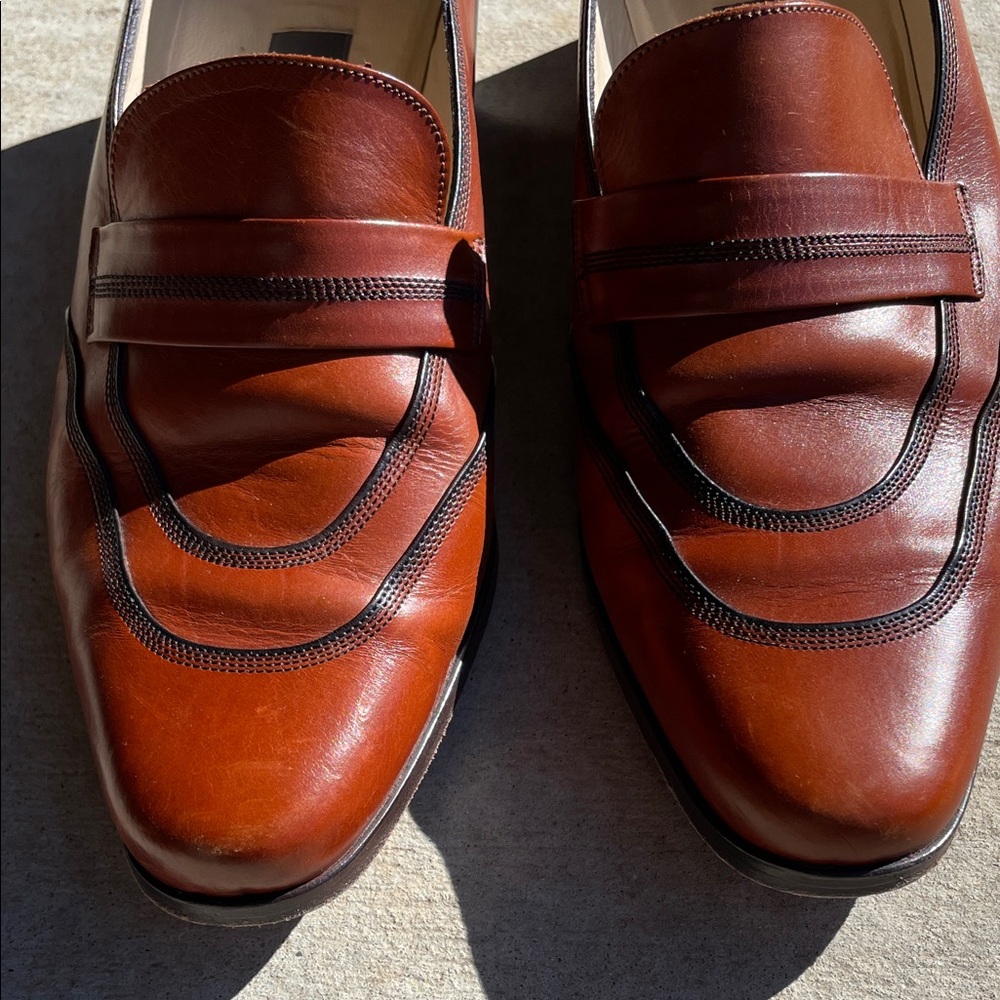 Bally Women's Chestnut Leather Loafers - Picture 3 of 7
